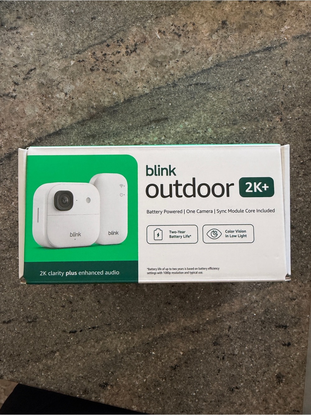 Blink Outdoor 2K+ Wireless Security Camera - White/Green